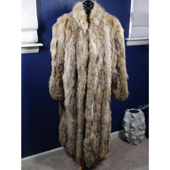Beautiful Vintage Canadian Lynx Sections Full Length Fur Coat Jacket